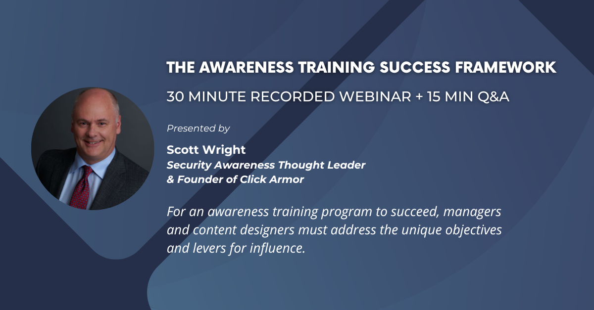 Awareness Training Success Framework Recording